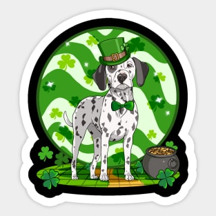 Dalmatian Leprechaun St Patricks Day Irish Dog Sticker